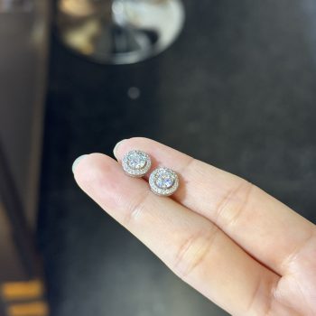 s925 silver moissanite round earrings