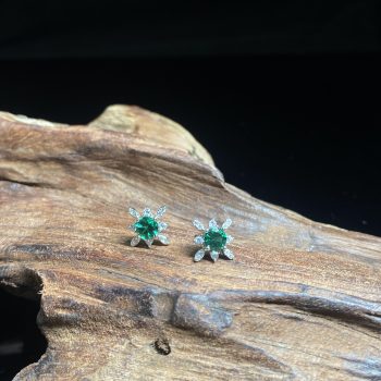 Cultured Emerald Stud Earrings