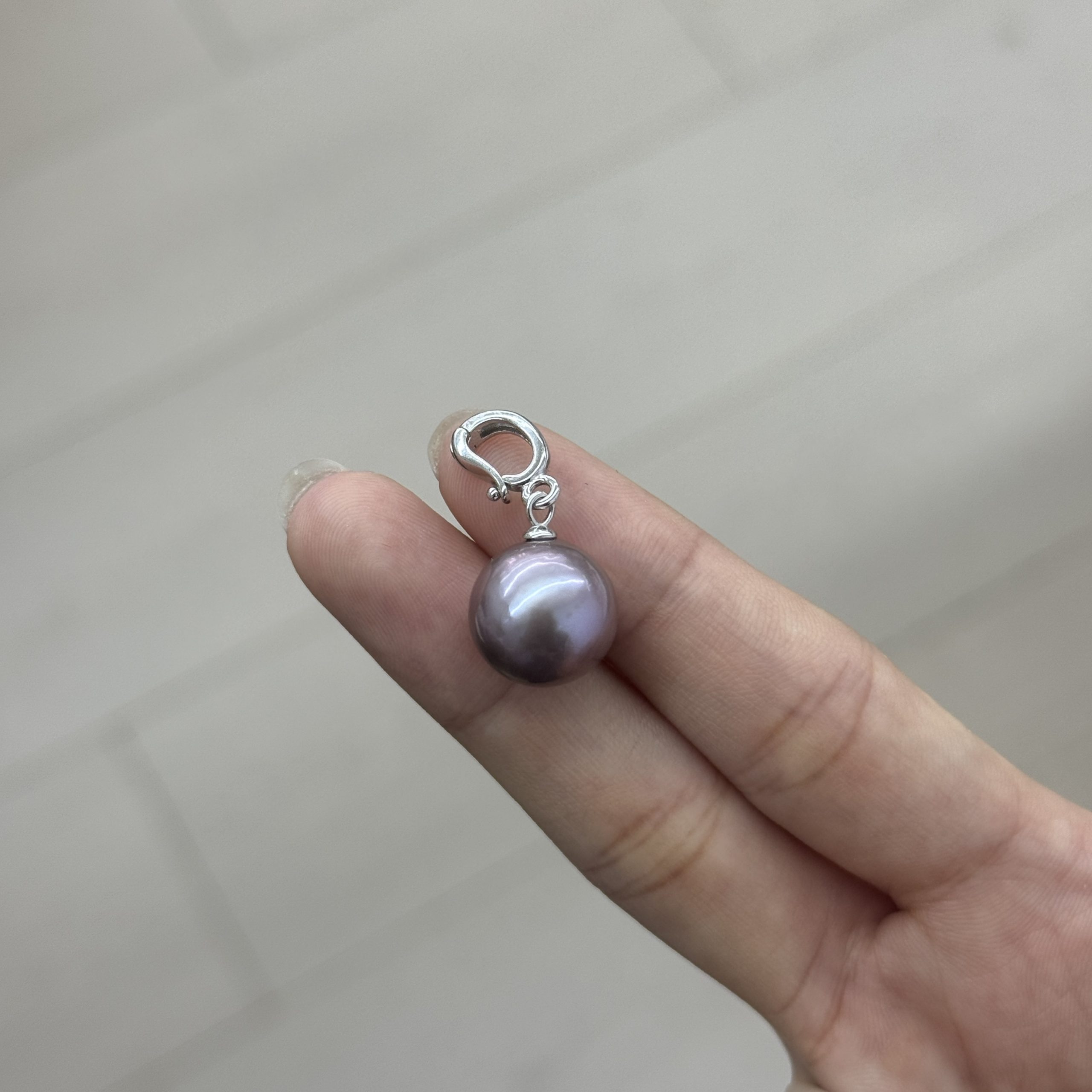 Freshwater Purple Pearl Pendant 11mm+